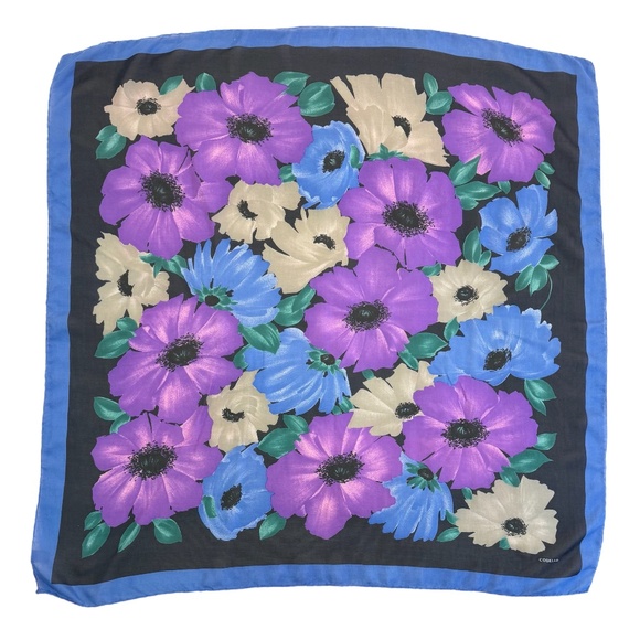 Codello Italy 🇮🇹 Pure Silk Floral Scarf – Hand Rolled Edges - Picture 3 of 10